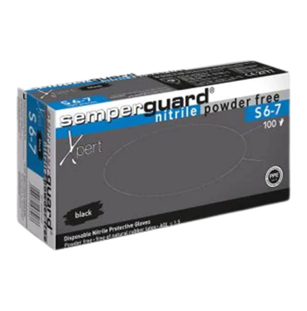 Nitrilhandske Semperguard Xpert Svart Storlek 6-7 Small 100-pack