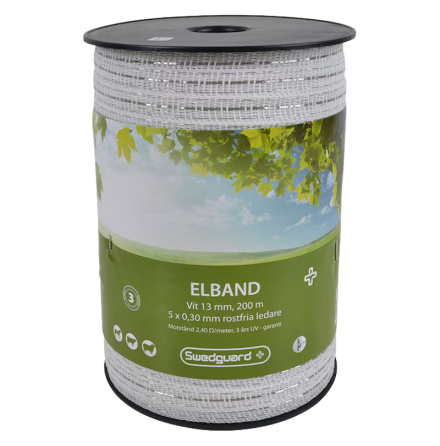 Elband Swedguard+ 13 mm Vit 200 m 5x0,30 *